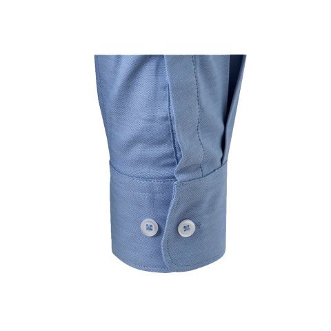 VL PRITHVI MAN. Hemd Oxford (180 g/m&sup2;) f&uuml;r Herren, aus Baumwolle (50 %), Polyester (45 %) und Elasthan (5 %) - Blau