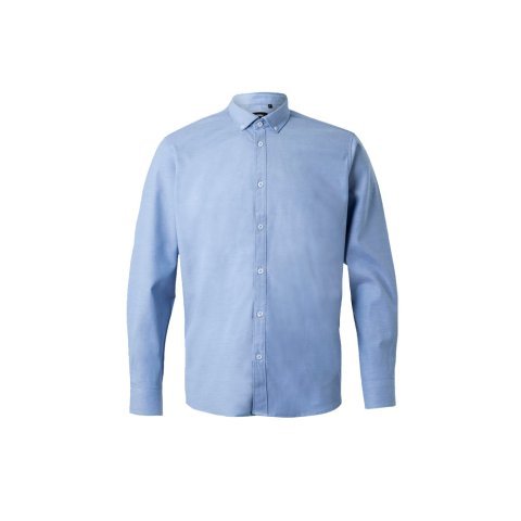 VL PRITHVI MAN. Hemd Oxford (180 g/m&sup2;) f&uuml;r Herren, aus Baumwolle (50 %), Polyester (45 %) und Elasthan (5 %) - Blau