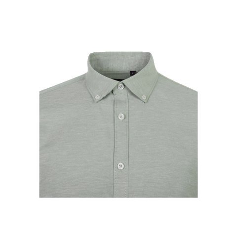 VL PRITHVI MAN. Hemd Oxford (180 g/m&sup2;) f&uuml;r Herren, aus Baumwolle (50 %), Polyester (45 %) und Elasthan (5 %) - Gr&uuml;n