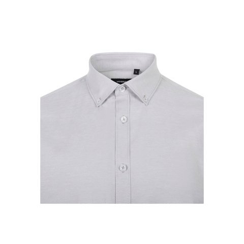 VL PRITHVI MAN. Hemd Oxford (180 g/m&sup2;) f&uuml;r Herren, aus Baumwolle (50 %), Polyester (45 %) und Elasthan (5 %) - Hellgrau