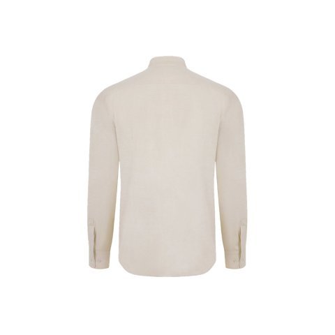 VL PRITHVI MAN. Hemd Oxford (180 g/m&sup2;) f&uuml;r Herren, aus Baumwolle (50 %), Polyester (45 %) und Elasthan (5 %) - Naturhell