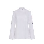 VL THOTH. Giacca da cucina da donna (190 g/m&sup2;), realizzata in cotone (35%) e poliestere riciclato (65%) - Bianco