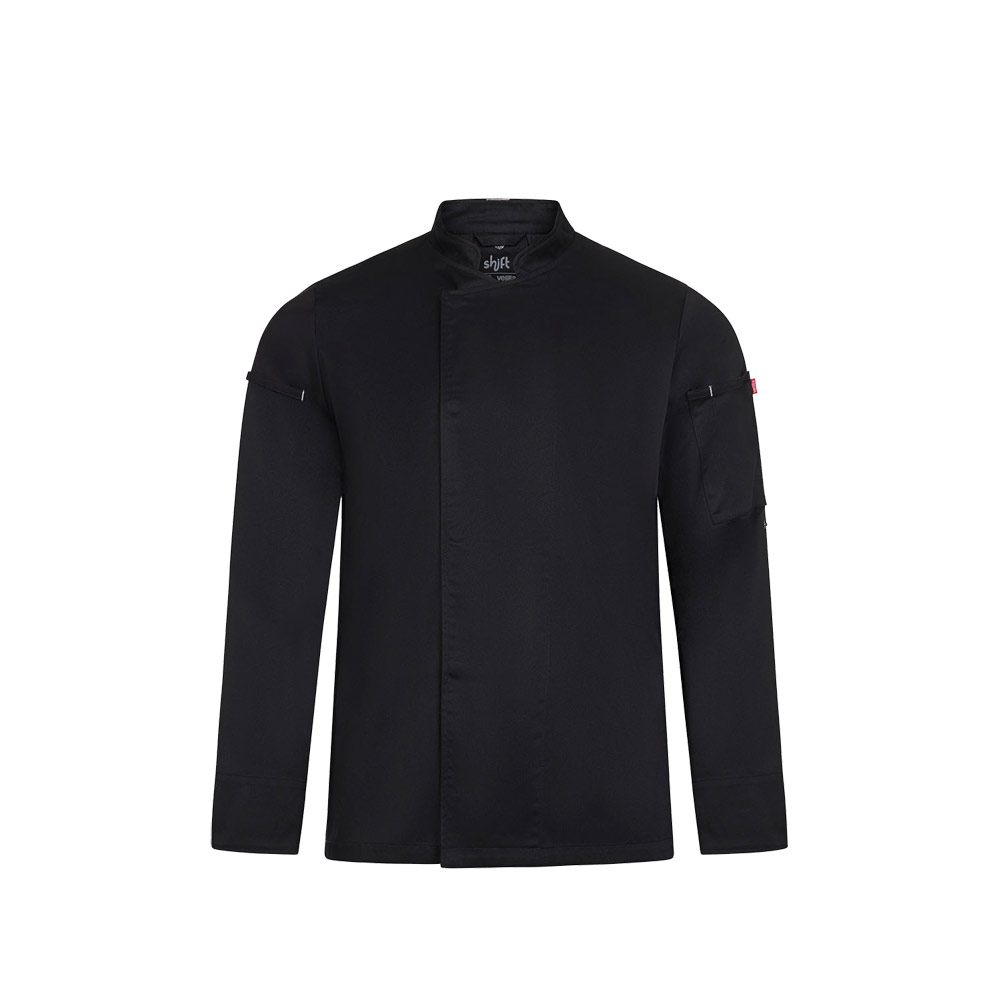 VL AGNI. Giacca da cucina unisex (190 g/m²), realizzata in cotone (35%) e poliestere riciclato (65%)