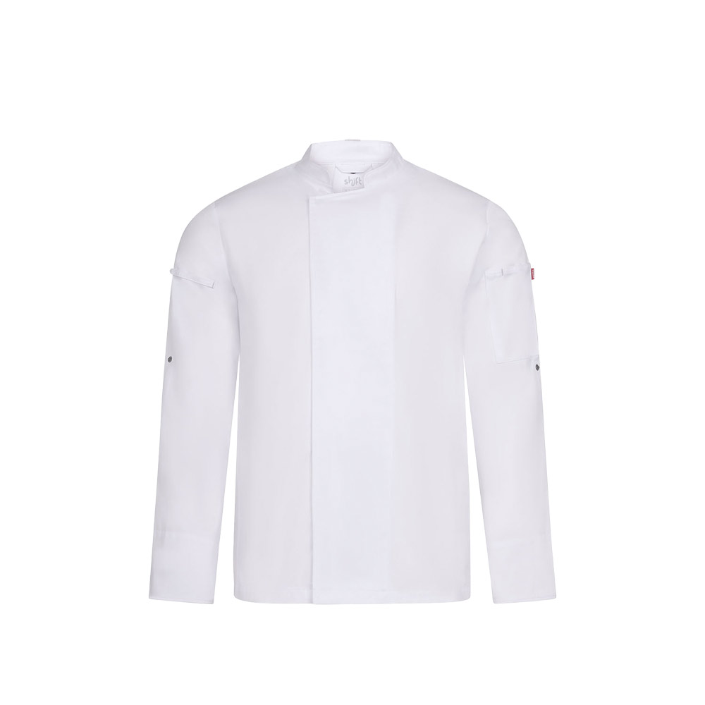 VL AGNI. Giacca da cucina unisex (190 g/m²), realizzata in cotone (35%) e poliestere riciclato (65%)