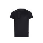 VL RHEA. Technick&eacute; tričko z materi&aacute;lu waffle (110 g/m&sup2;), vyroben&eacute; ze 100% recyklovan&eacute;ho polyesteru - Čern&aacute;