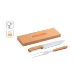 SALSA. Grill-Set aus Bambus und Edelstahl 2-teilig bestehend aus einer Grillgabel und einem Messer