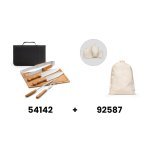 FLARE. 5-delige barbecue tool set van hout en vroestvrij staal. De plank is van bamboe