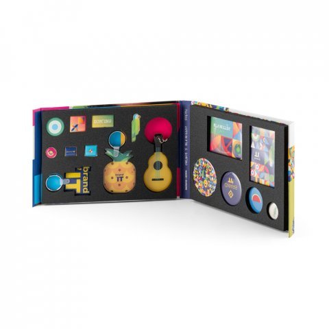 PIN & DOMING SHOWCASE. Mostru&aacute;rio 2 em 1 de Pins e Domings - Sortido