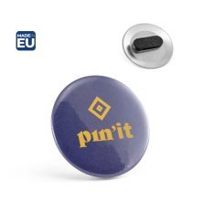 Button P'IN 8. Pin's rond avec doubles fermetures magn&eacute;tique