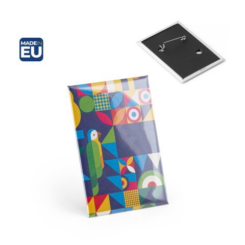 Button P'IN 13. Button P'IN 13. Vertical rectangular pin badge