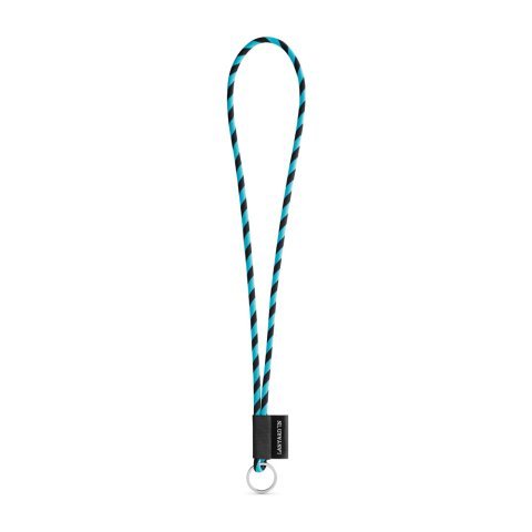 Lanyard TUBE Long (&Oslash; 7 mm). Available in 24 standard colors and fully customizable - 353 - Black/Light blue