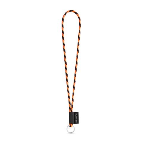 Lanyard TUBE Long (&Oslash; 7 mm). Available in 24 standard colors and fully customizable - Black/Orange