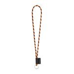 Lanyard TUBE Long (&Oslash; 7 mm). Available in 24 standard colors and fully customizable - Black/Orange