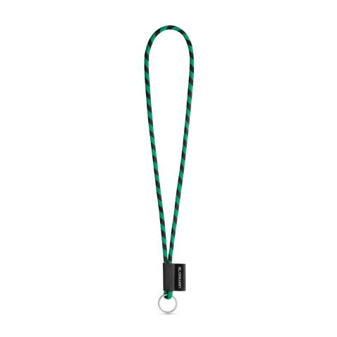 Lanyard TUBE Long (&Oslash; 7 mm). Available in 24 standard colors and fully customizable - Black/Green
