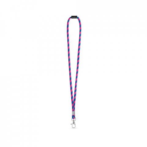 Lanyard-Rohr, lang (&Oslash; 7 mm). Erh&auml;ltlich in 24 Standardfarben und vollst&auml;ndig individualisierbar - Rosa Hexachrome/K&ouml;nigsblau