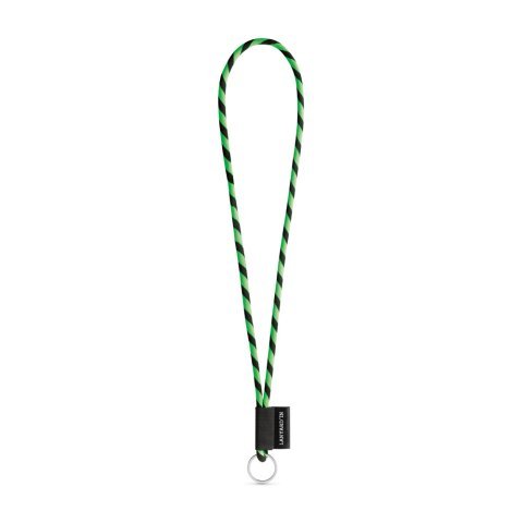 Lanyard TUBE Long (&Oslash; 7 mm). Available in 24 standard colors and fully customizable - Hexachrome green/Black