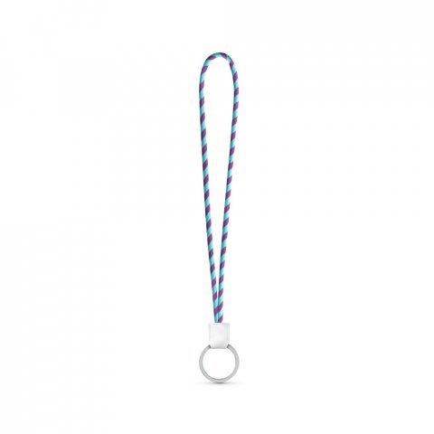Lanyard-Rohr, lang (&Oslash; 7 mm). Erh&auml;ltlich in 24 Standardfarben und vollst&auml;ndig individualisierbar - Lila/Hellblau