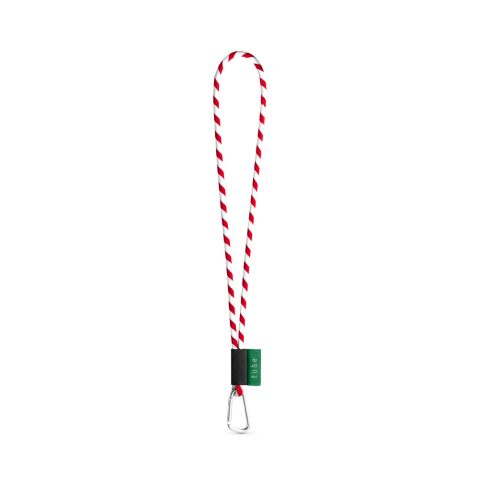 Lanyard TUBE Long (&Oslash; 7 mm). Available in 24 standard colors and fully customizable - White/Red