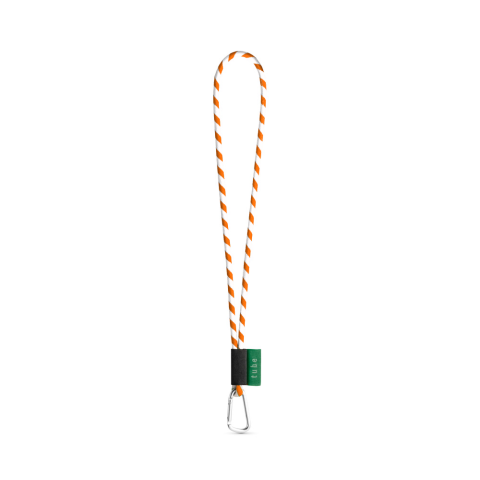 Lanyard TUBE Long (&Oslash; 7 mm). Available in 24 standard colors and fully customizable - White/Orange