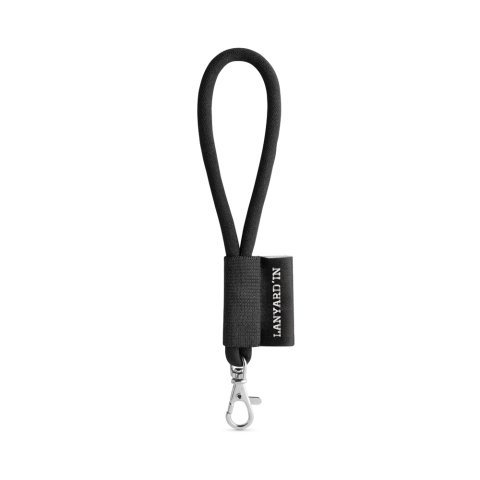 Lanyard TUBE Short (&Oslash; 7 mm). Verkrijgbaar in 24 standaardkleuren en volledig aanpasbaar - 300 - Zwart
