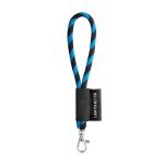 Lanyard TUBE Short (&Oslash; 7 mm). Verkrijgbaar in 24 standaardkleuren en volledig aanpasbaar - Zwart/Royal blauw