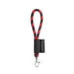 Lanyard TUBE Short (&Oslash; 7 mm). Verkrijgbaar in 24 standaardkleuren en volledig aanpasbaar - Zwart/Rood
