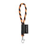Lanyard TUBE Short (&Oslash; 7 mm). Verkrijgbaar in 24 standaardkleuren en volledig aanpasbaar - Zwart/Oranje