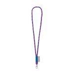 Lanyard TUBE Long (&Oslash; 7 mm). Verkrijgbaar in 96 Pantone&reg;-kleuren en volledig naar wens aan te passen - Hexachrome roze /Royal blauw