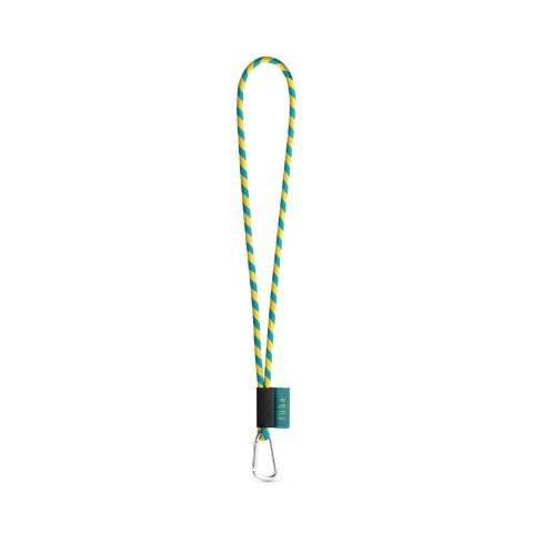 Lanyard TUBE Long (&Oslash; 7 mm). Verkrijgbaar in 96 Pantone&reg;-kleuren en volledig naar wens aan te passen - Geel/Licht blauw