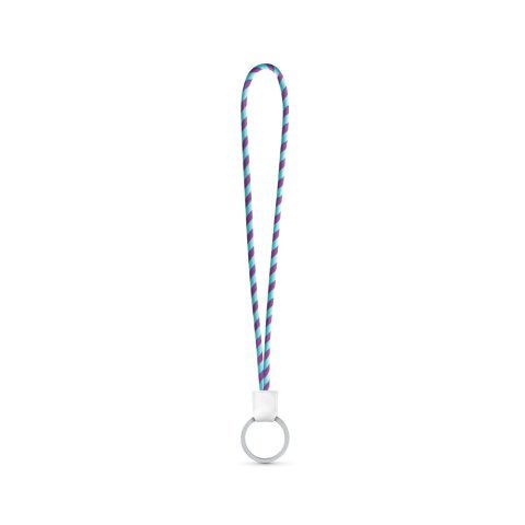Lanyard TUBE Long (&Oslash; 7 mm). Verkrijgbaar in 96 Pantone&reg;-kleuren en volledig naar wens aan te passen - Paars/Licht blauw