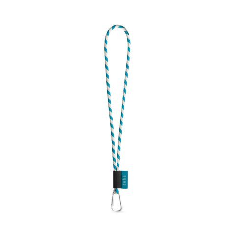Lanyard TUBE Long (&Oslash; 7 mm). Verkrijgbaar in 96 Pantone&reg;-kleuren en volledig naar wens aan te passen - Wit/Licht blauw