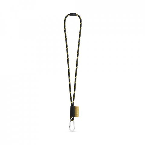 Lanyard NAUTIC Long (&Oslash; 7 mm). Erh&auml;ltlich in 12 Standardfarben und vollst&auml;ndig individualisierbar - Schwarz/Gelb