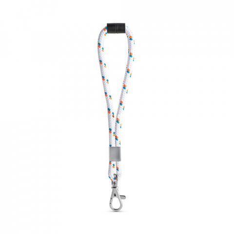 Lanyard NAUTIC Short (&Oslash; 7 mm). Dispon&iacute;vel em 12 cores standard e totalmente personaliz&aacute;vel - Branco