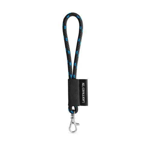 Lanyard NAUTIC Short (&Oslash; 7 mm). Verkrijgbaar in 12 standaardkleuren en volledig naar wens aan te passen - Zwart/Royal blauw