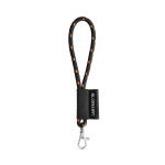 Lanyard NAUTIC Short (&Oslash; 7 mm). Verkrijgbaar in 12 standaardkleuren en volledig naar wens aan te passen - Zwart/Oranje