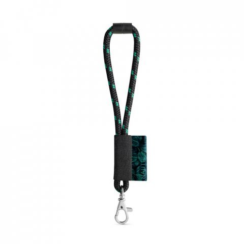 Lanyard NAUTIC Short (&Oslash; 7 mm). Dispon&iacute;vel em 12 cores standard e totalmente personaliz&aacute;vel - Preto/Verde