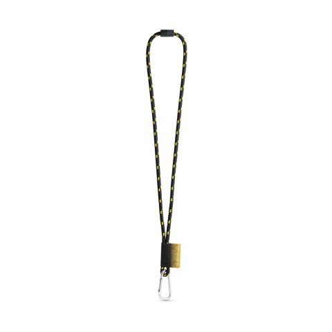 Lanyard NAUTIC Long (&Oslash; 7 mm). Verkrijgbaar in 96 Pantone&reg;-kleuren en volledig naar wens aan te passen - Zwart/Geel