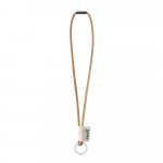 Lanyard CORK Long (&Oslash; 5 mm). Totalmente personaliz&aacute;vel - Natural