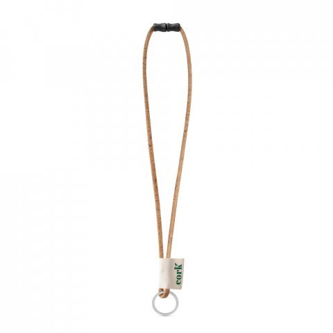 Lanyard CORK Long Slim (&Oslash; 3 mm). Fully customizable - Natural