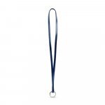 Lanyard LEATHER Long Slim (10 mm). Fully customizable - Metallic blue