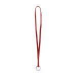 Lanyard LEATHER Long Slim (10 mm). Fully customizable - Metallic red