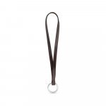 Schl&uuml;sselband aus Leder, kurz und schmal (10 mm). Vollst&auml;ndig individualisierbar - Braun