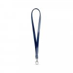 Schl&uuml;sselband aus Leder, kurz und schmal (10 mm). Vollst&auml;ndig individualisierbar - Metallblau