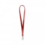 Schl&uuml;sselband aus Leder, kurz und schmal (10 mm). Vollst&auml;ndig individualisierbar - Metallrot