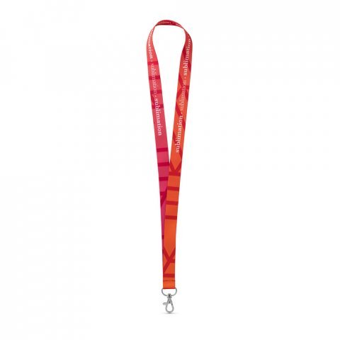 Lanyard SUBLIMATION Long II (20 mm) em poli&eacute;ster, sublima&ccedil;&atilde;o dos 2 lados e totalmente personaliz&aacute;vel - Branco