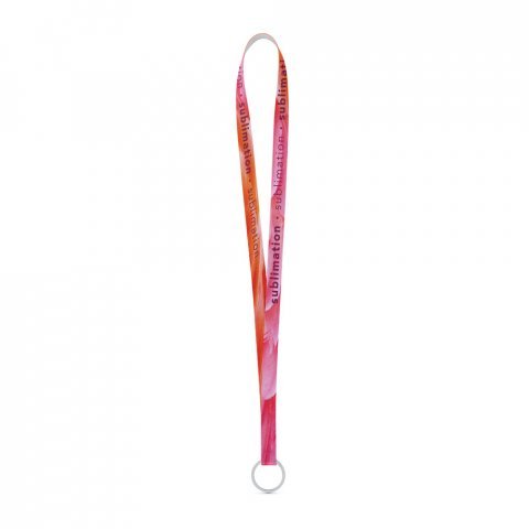 Lanyard SUBLIMATION Long Slim I (15 mm) in polyester, sublimation on one side and fully customizable - 301 - White