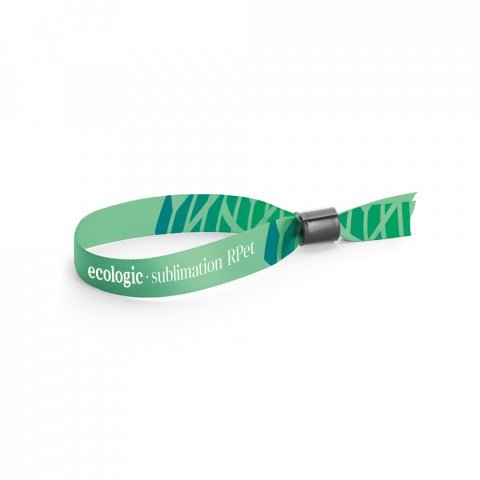 Wristband Lanyard SUBLIMATION Slim II (15 mm) in recycled polyester (100% rPET), sublimation on both sides and fully customizable - 301 - White