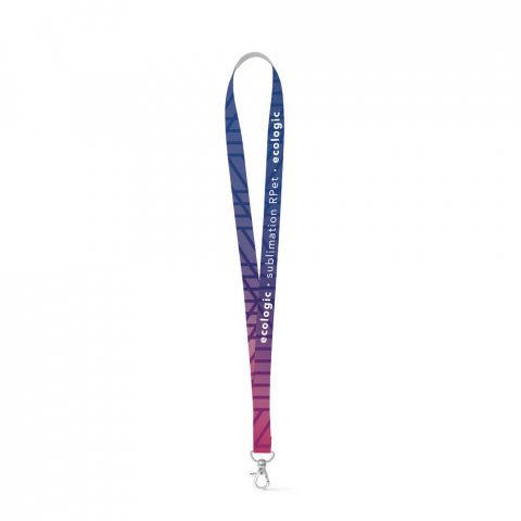 Lanyard SUBLIMATION Long I (20 mm) em poli&eacute;ster reciclado (100% rPET), sublima&ccedil;&atilde;o de 1 lado e totalmente personaliz&aacute;vel - Branco