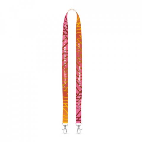 Lanyard SUBLIMATION Long I Duo (20 mm) polyester, with 2 seams, sublimation on one side and fully customizable - 301 - White