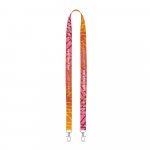 Lanyard SUBLIMATION Long II Duo (20 mm) em poli&eacute;ster, com 2 costuras, sublima&ccedil;&atilde;o dos 2 lados e totalmente personaliz&aacute;vel - Branco